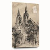 Historic Church Tower Architectural Wall Art