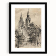 Historic Church Tower Architectural Wall Art