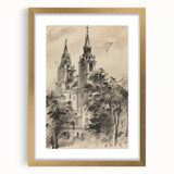 Historic Church Tower Architectural Wall Art