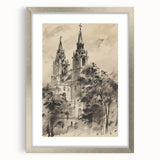 Historic Church Tower Architectural Wall Art