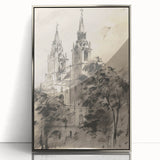 Historic Church Tower Architectural Wall Art
