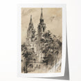 Historic Church Tower Architectural Wall Art
