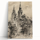 Historic Church Tower Architectural Wall Art