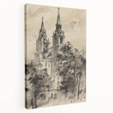 Historic Church Tower Architectural Wall Art