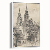 Historic Church Tower Architectural Wall Art