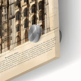 Large abstract wall art in mid-century modernist style on acrylic, featuring geometric shapes in muted earth tones.