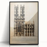 Large abstract wall art featuring mid-century modernist design in black and white tones, displayed in a black acrylic frame.