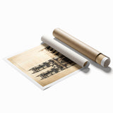 Extra large rolled print featuring a detailed floral design in pastel shades, ideal for classy bathroom wall art.