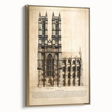 Framed canvas featuring a vintage-style landscape painting in muted earth tones, ideal for bedroom wall art.