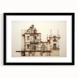"Vintage Architectural Art - Classic Building Illustration Print"