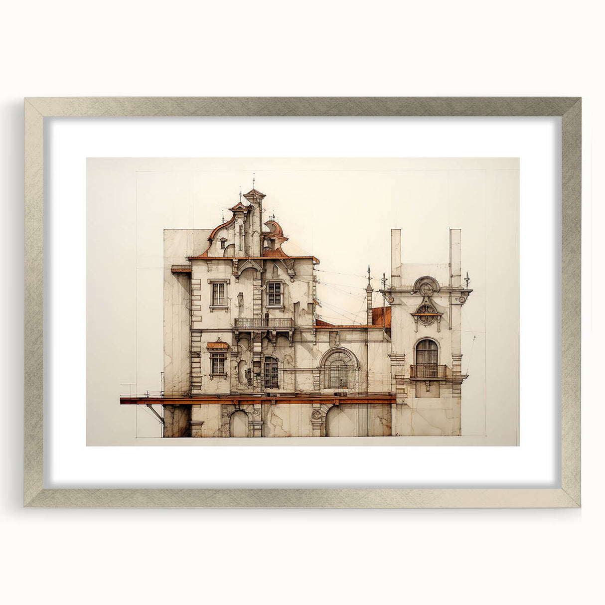 "Vintage Architectural Art - Classic Building Illustration Print"