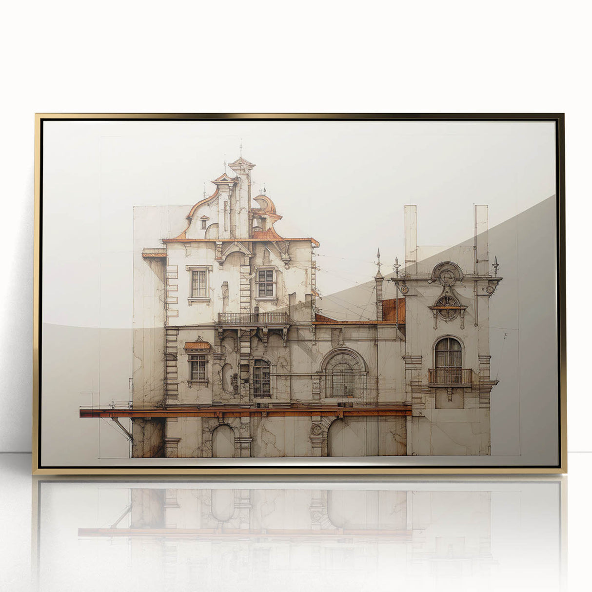 "Vintage Architectural Art - Classic Building Illustration Print"
