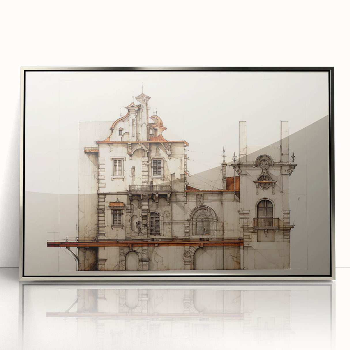 "Vintage Architectural Art - Classic Building Illustration Print"