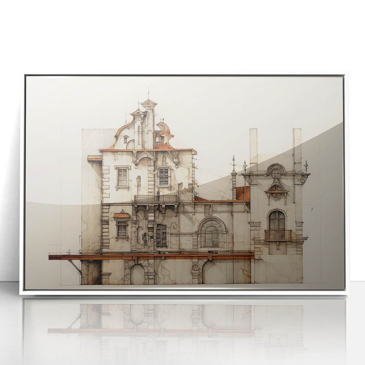 "Vintage Architectural Art - Classic Building Illustration Print"