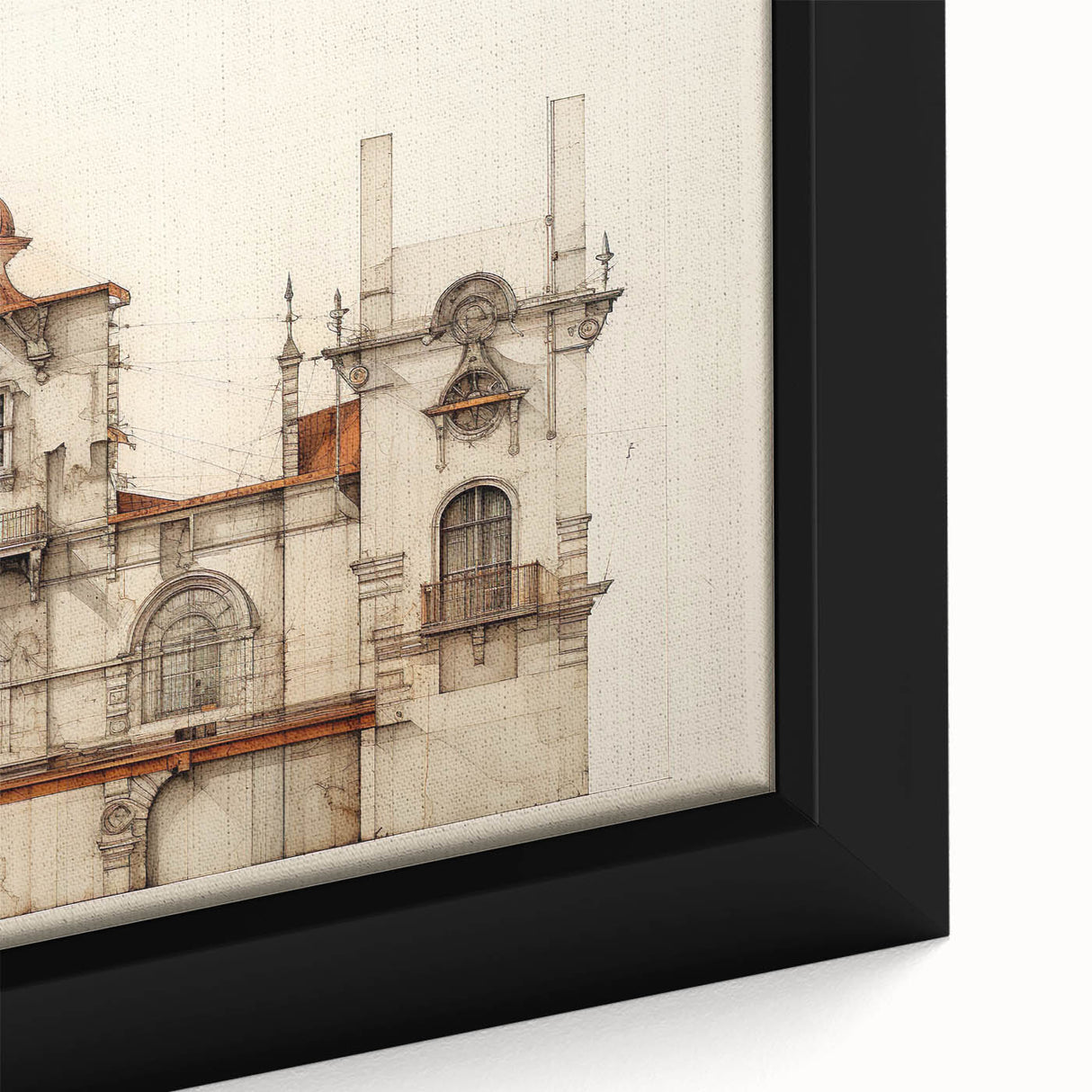 "Vintage Architectural Art - Classic Building Illustration Print"