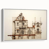 "Vintage Architectural Art - Classic Building Illustration Print"
