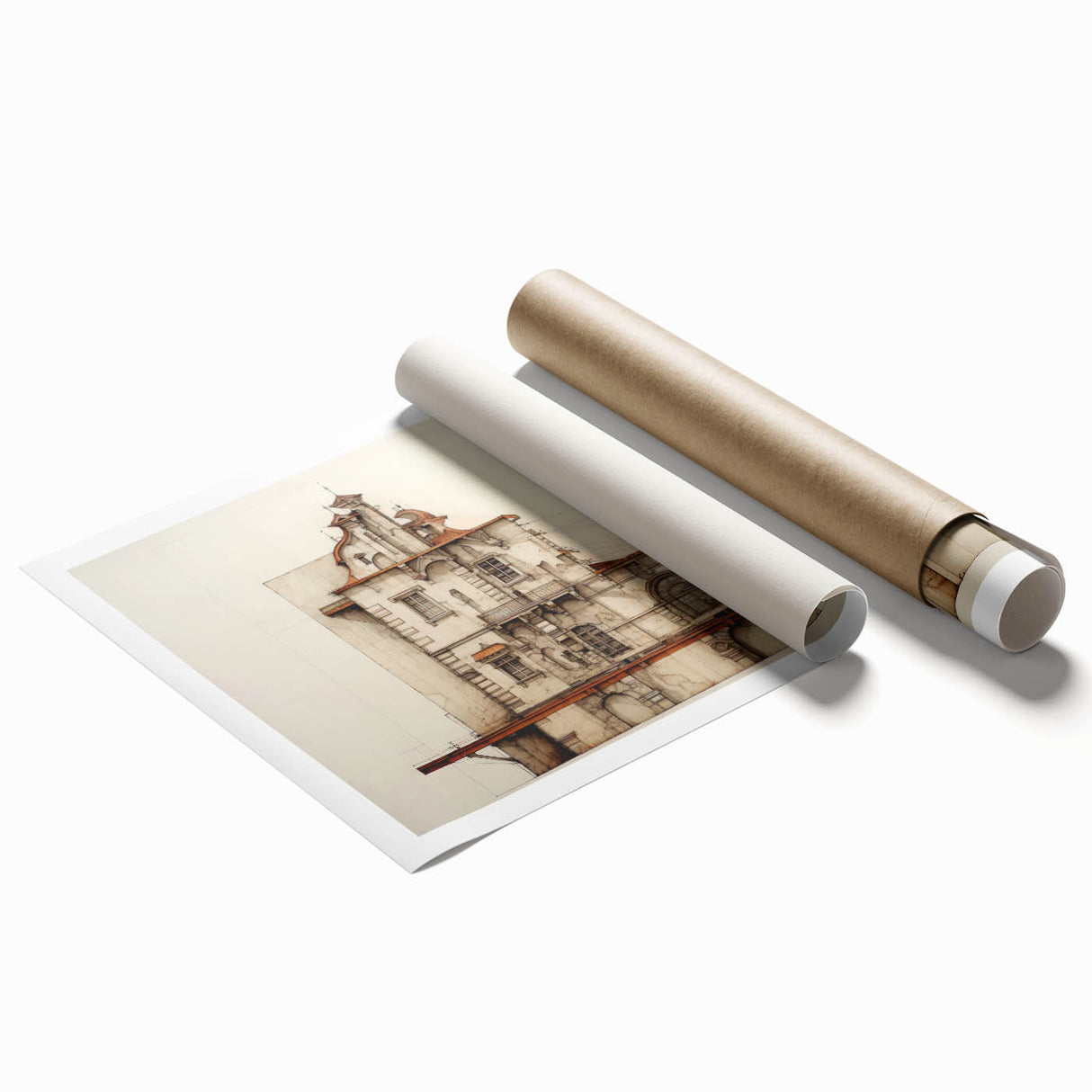 "Vintage Architectural Art - Classic Building Illustration Print"