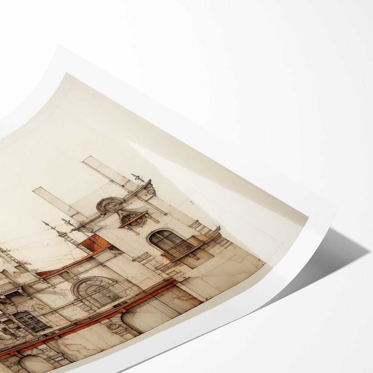 "Vintage Architectural Art - Classic Building Illustration Print"
