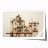 "Vintage Architectural Art - Classic Building Illustration Print"