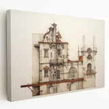 "Vintage Architectural Art - Classic Building Illustration Print"