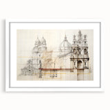 Vintage Architectural Wall Art - Historic Building Illustrations
