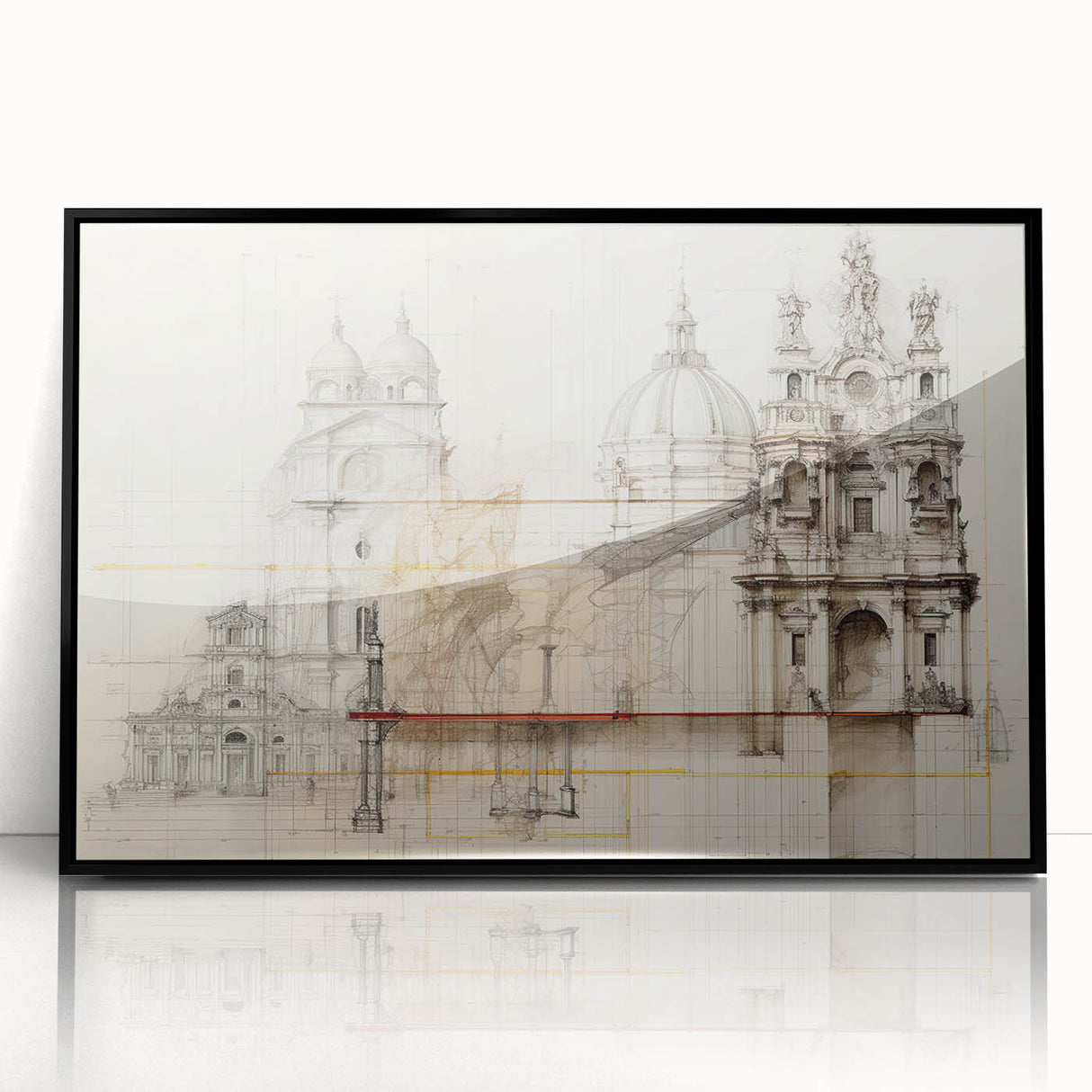 Vintage Architectural Wall Art - Historic Building Illustrations
