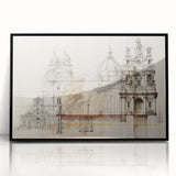 Vintage Architectural Wall Art - Historic Building Illustrations
