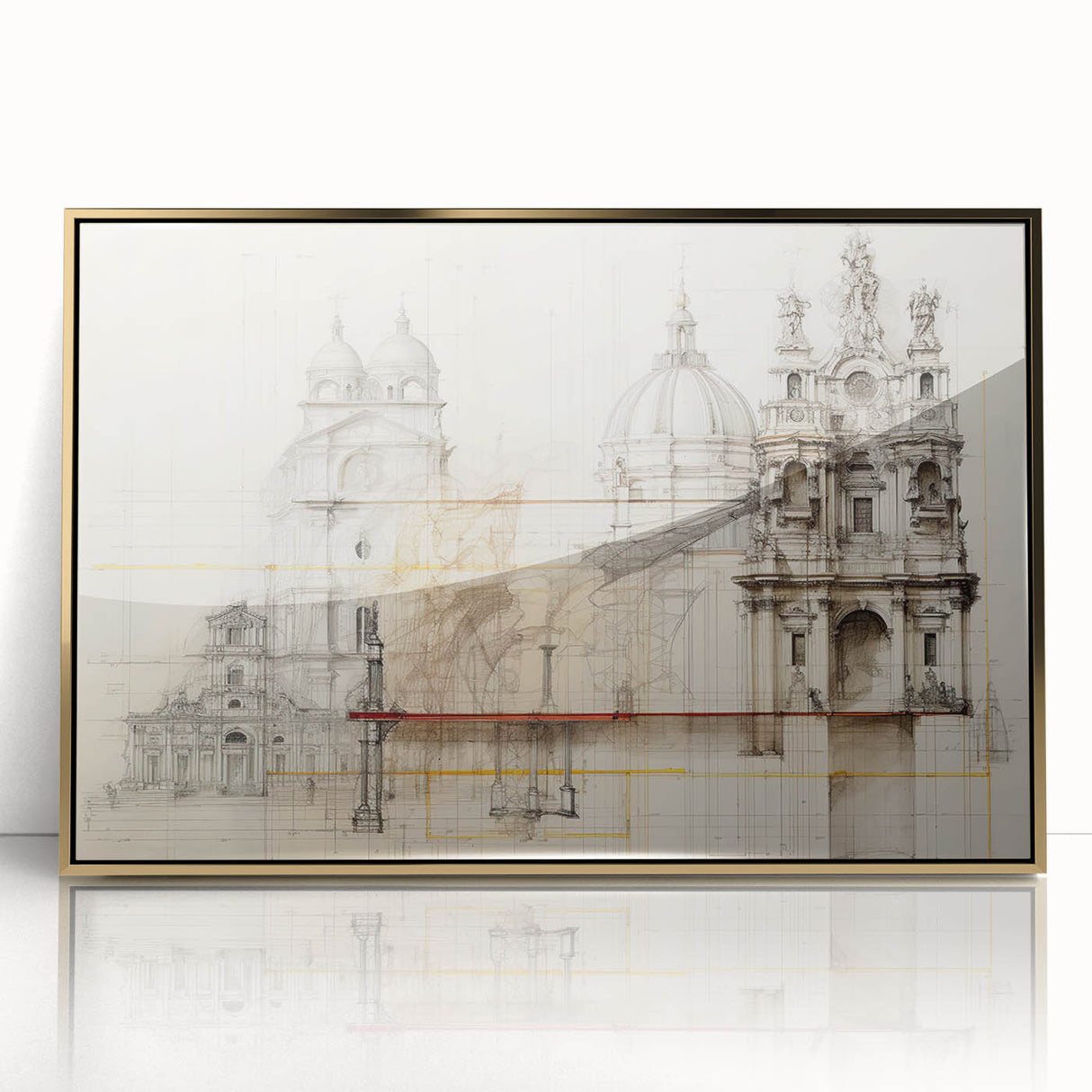 Vintage Architectural Wall Art - Historic Building Illustrations