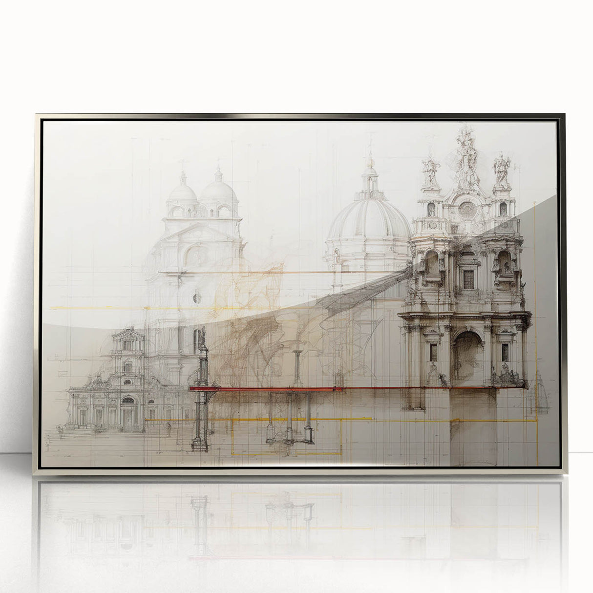 Vintage Architectural Wall Art - Historic Building Illustrations