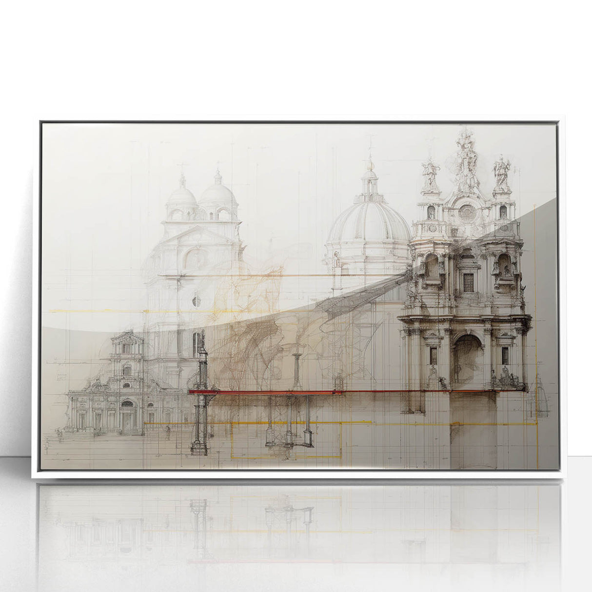 Vintage Architectural Wall Art - Historic Building Illustrations