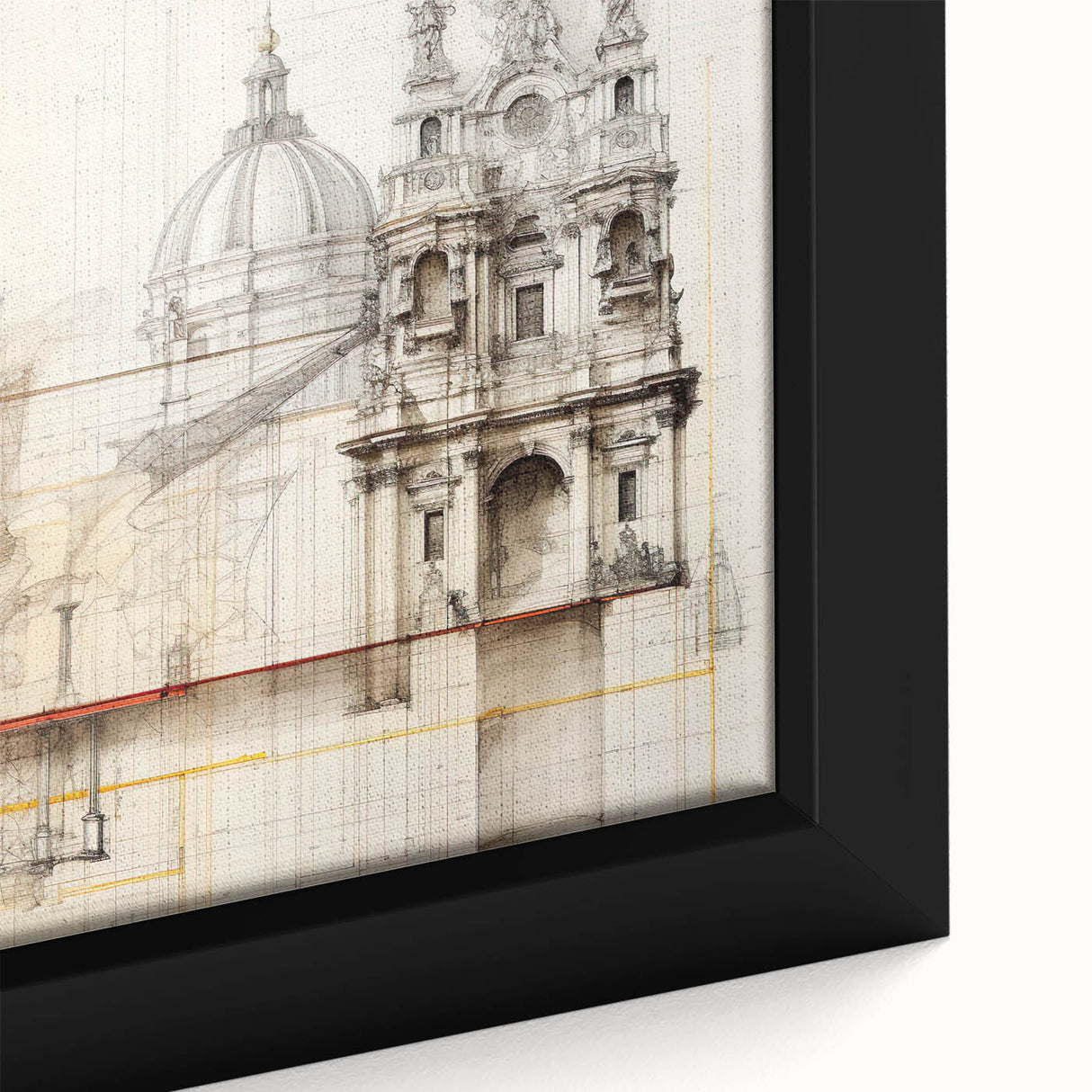 Vintage Architectural Wall Art - Historic Building Illustrations