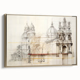 Vintage Architectural Wall Art - Historic Building Illustrations