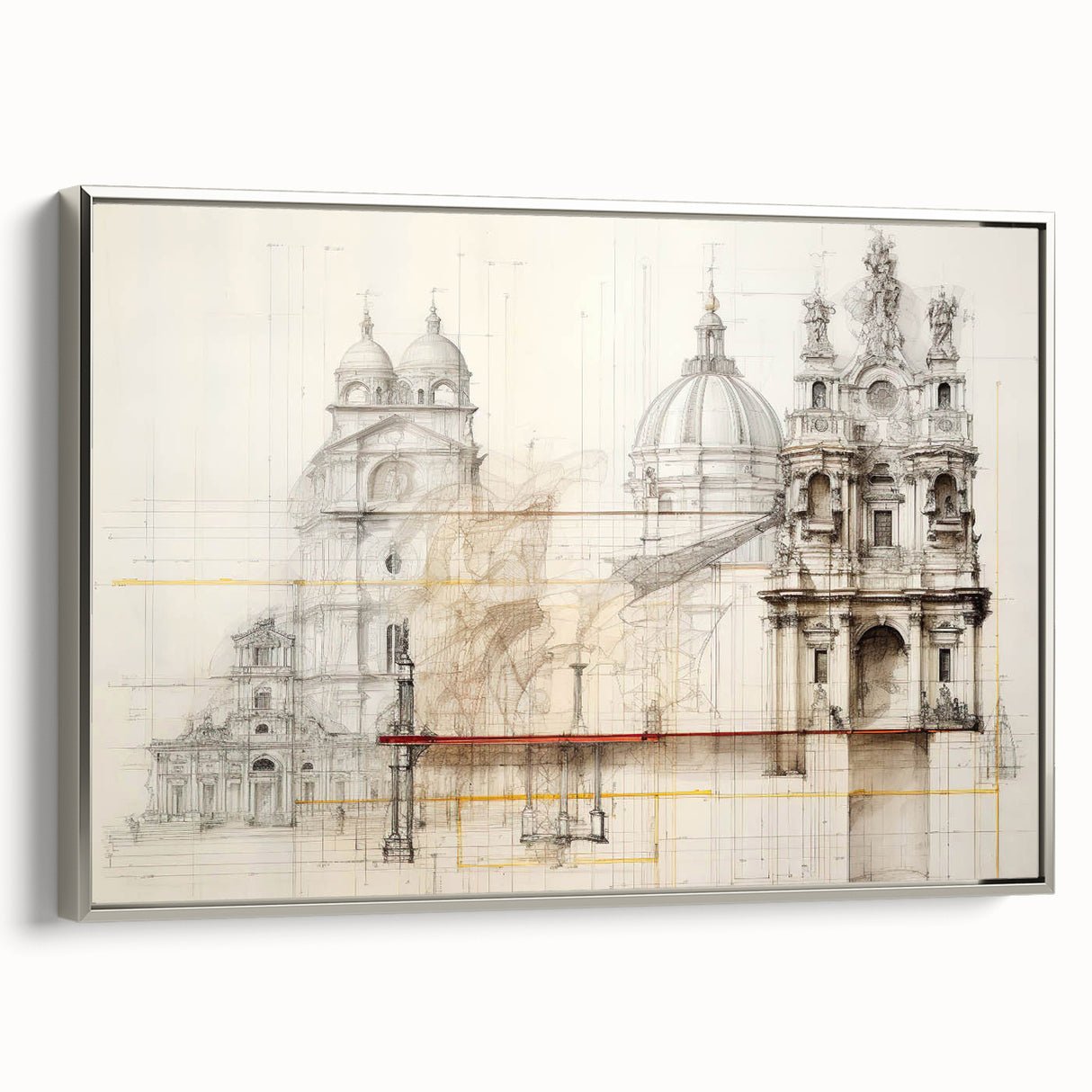 Vintage Architectural Wall Art - Historic Building Illustrations