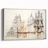 Vintage Architectural Wall Art - Historic Building Illustrations