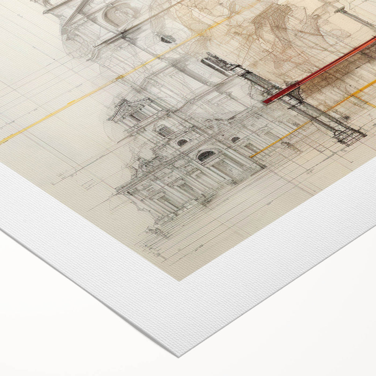 Vintage Architectural Wall Art - Historic Building Illustrations
