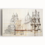 Vintage Architectural Wall Art - Historic Building Illustrations