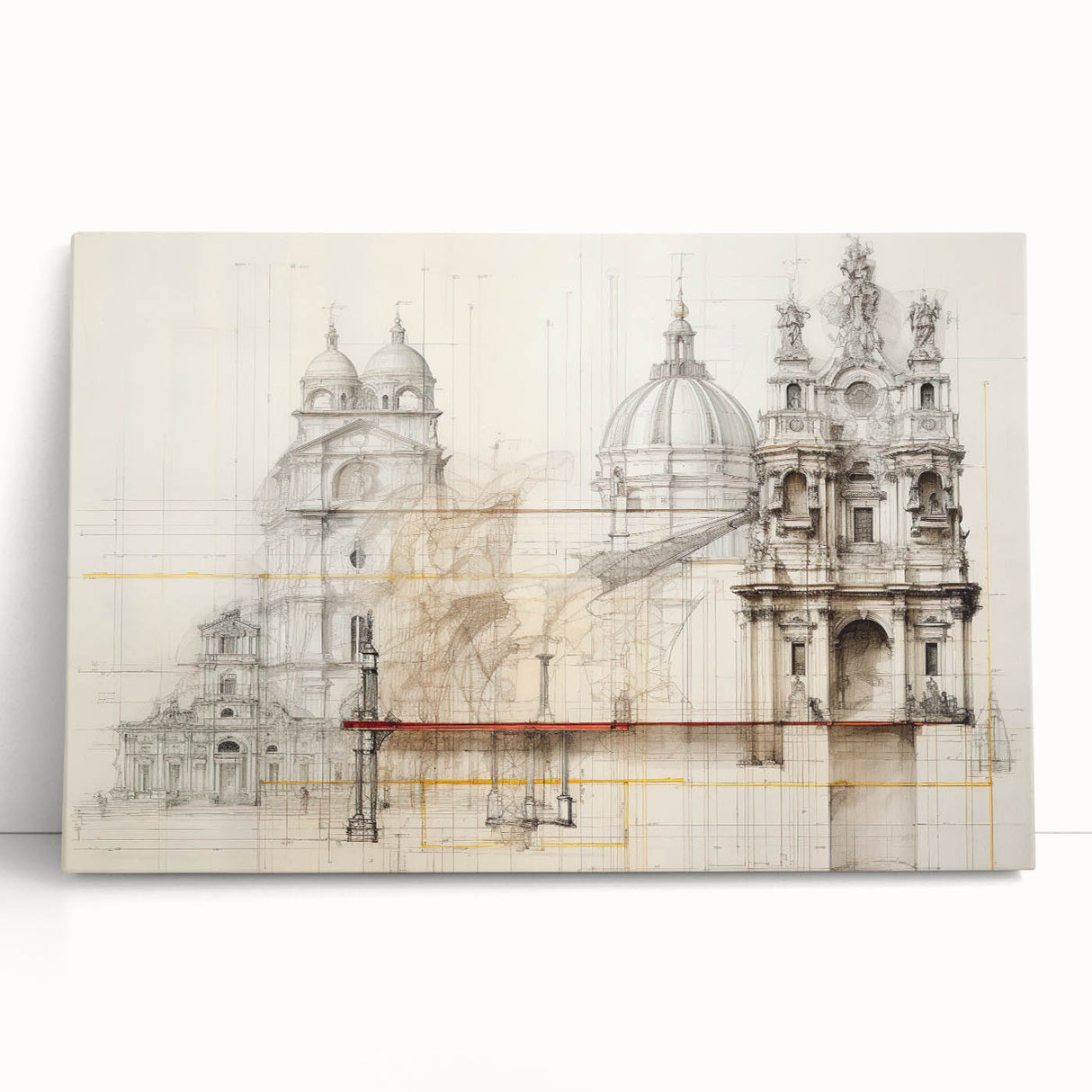 Vintage Architectural Wall Art - Historic Building Illustrations