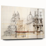 Vintage Architectural Wall Art - Historic Building Illustrations