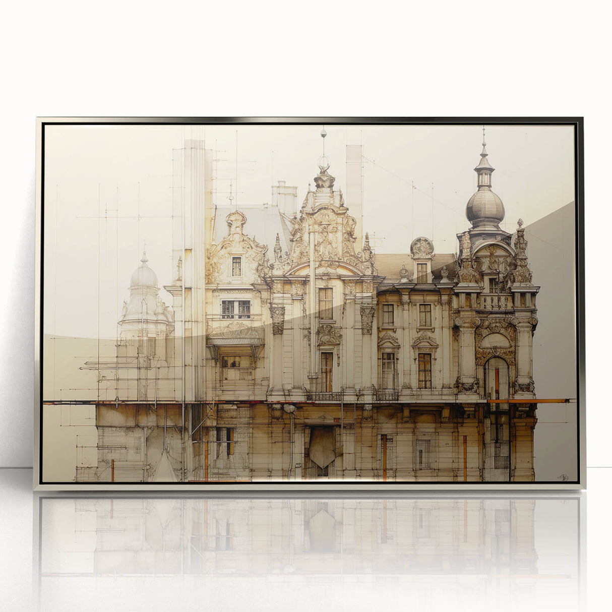 Vintage Architectural Art – Historic Building Illustration Print