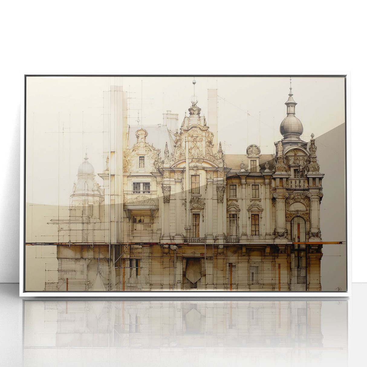 Vintage Architectural Art – Historic Building Illustration Print