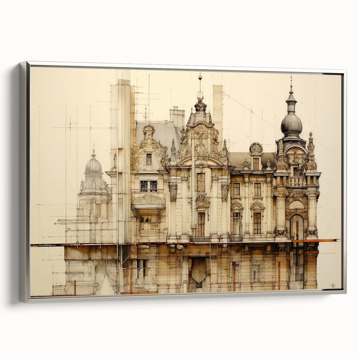 Vintage Architectural Art – Historic Building Illustration Print