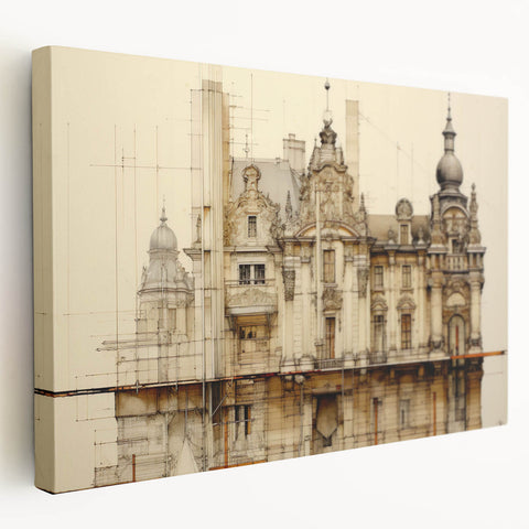Vintage Architectural Art – Historic Building Illustration Print