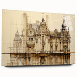 Vintage Architectural Art – Historic Building Illustration Print