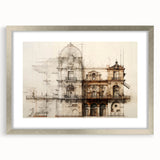 Historic Building Illustration – Vintage Architecture Print