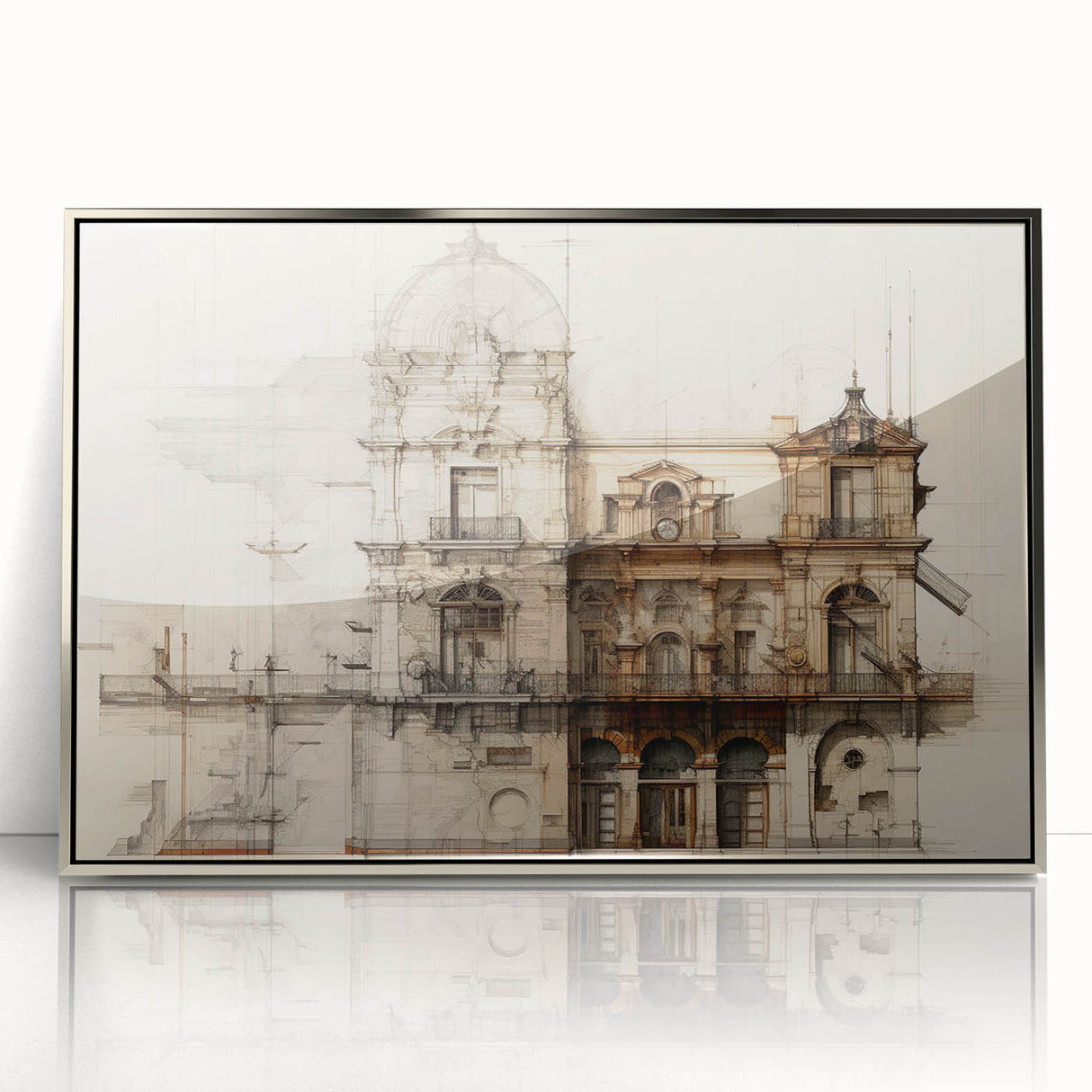 Historic Building Illustration – Vintage Architecture Print