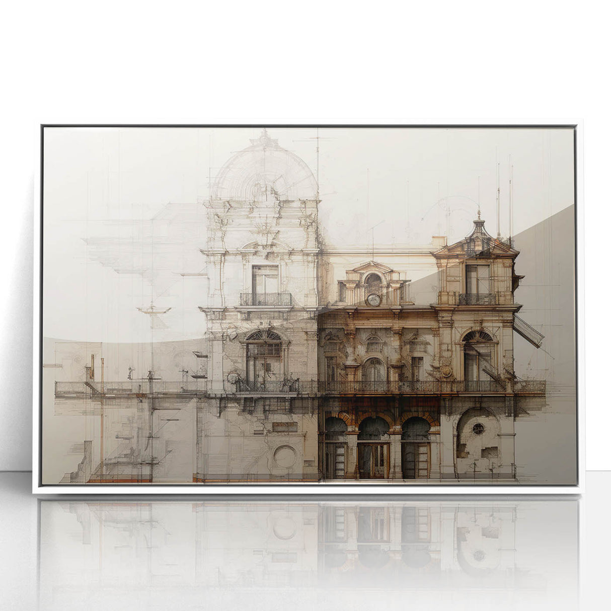 Historic Building Illustration – Vintage Architecture Print
