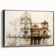 Historic Building Illustration – Vintage Architecture Print
