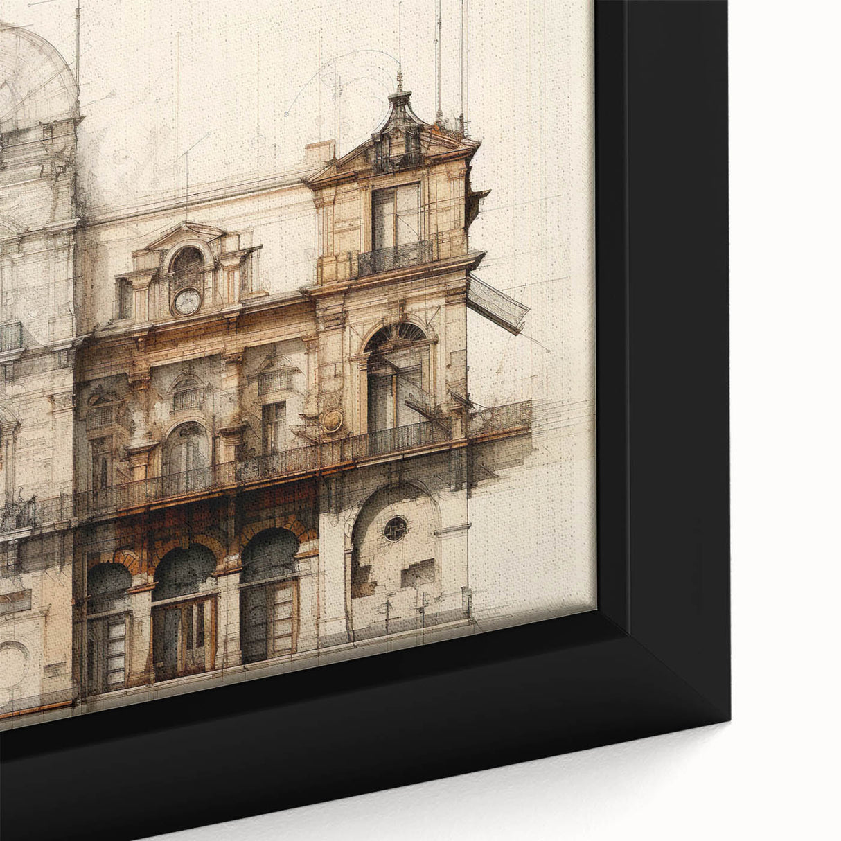 Historic Building Illustration – Vintage Architecture Print