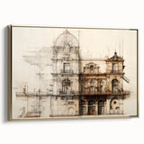 Historic Building Illustration – Vintage Architecture Print