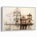 Historic Building Illustration – Vintage Architecture Print